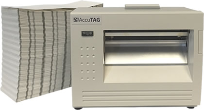 AccuTAG Printer with fanfold stock
