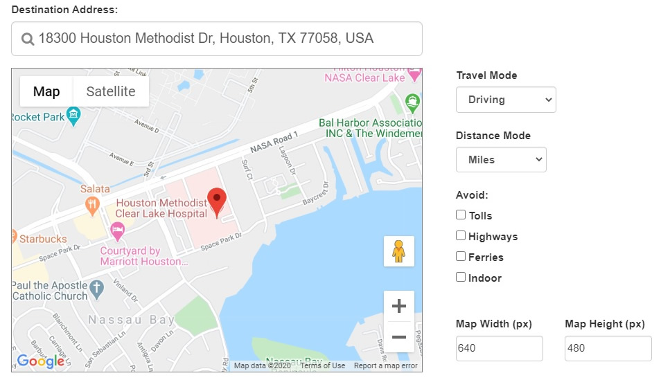 Variable Maps with Driving Directions