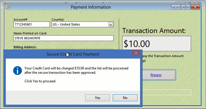 DES Secure Payment Information