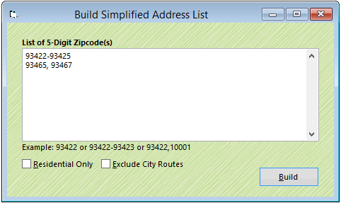 Build Simplified Address List
