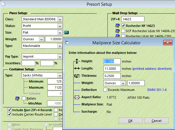 Mail Piece Calculator