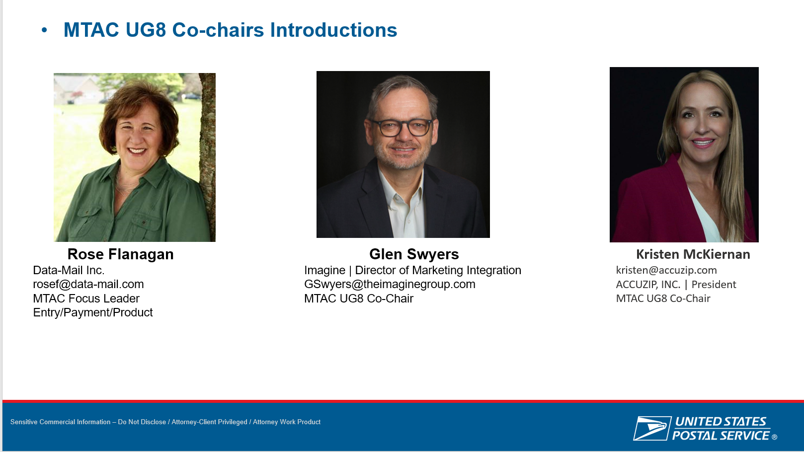 MTAC UG8 Co-Chairs