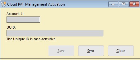 Enter the UUID that an AccuZIP6 technician provides into the UUID box, then click Save