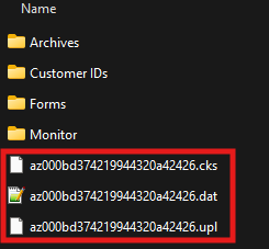 Delete the loose files in the iNcoalink folder to remove all pending files