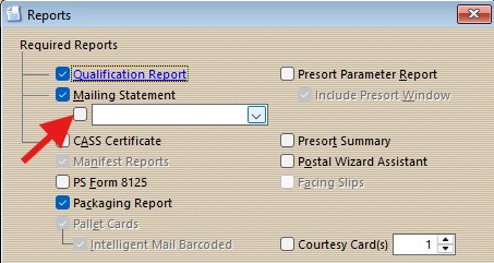 Make sure the box beneath Mailing Statement is unchecked then click Print