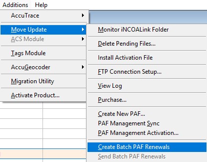 Create PAF Batch Renewals