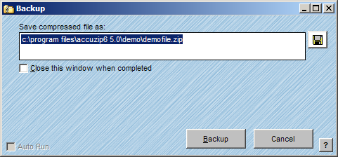 Backup Window