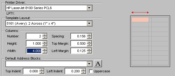 Label Layout Assistant with Column Width Diagram