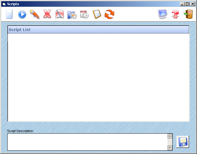 Script Window with no active scripts